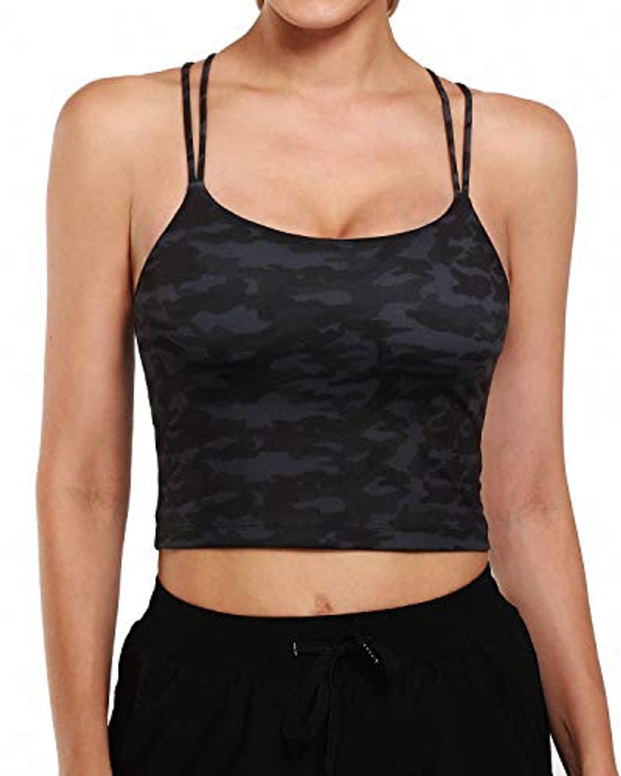 Fashion G4Free Sujetador Deportivo Acolchado Camisetas sin Mangas Atléticas para Mujeres Yoga Crop Top Cami con Sujetador Incorporado Entrenamiento Gimnasio Camisas sin Mangas