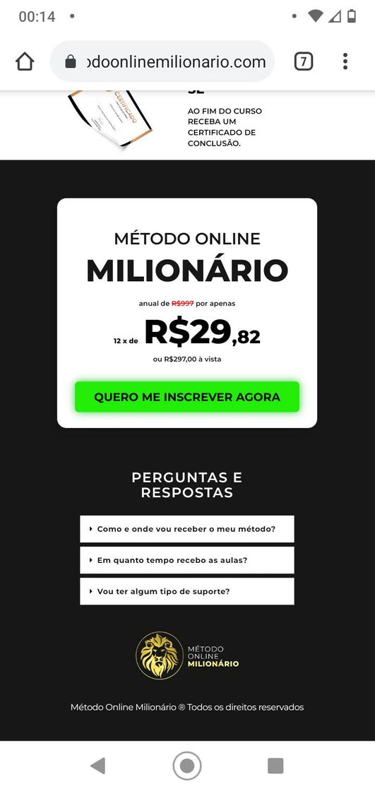 Moda MÉTODO ONLINE MILIONÁRIO