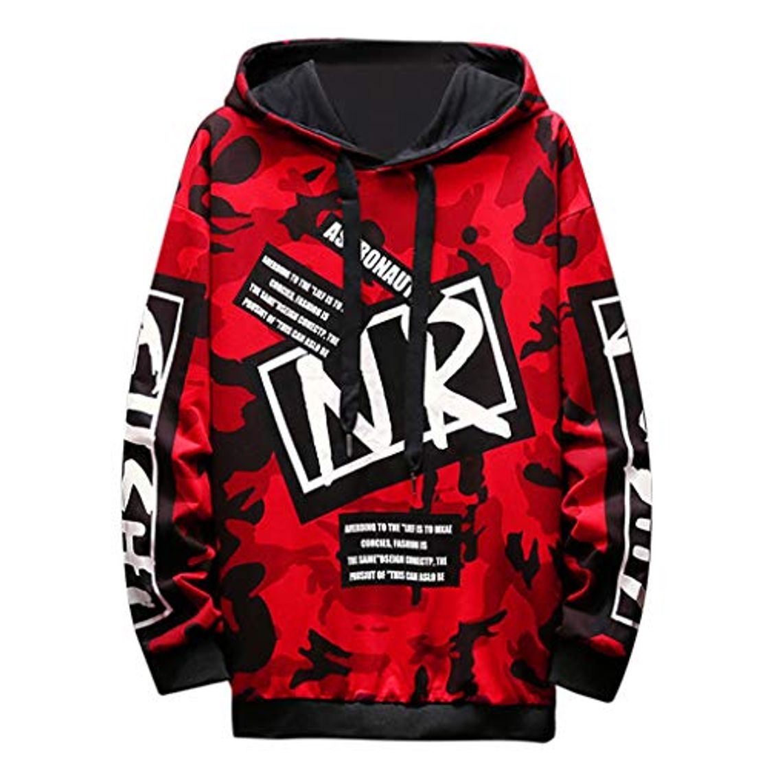 Social Mitlfuny Hombres Sudadera con Capucha de Manga Larga Primavera y Otoño Camuflaje Impreso Sweatshirt Abrigo Adolescente Hip Hop Tops Casual Suelto Hoodie Camisetas Pullover