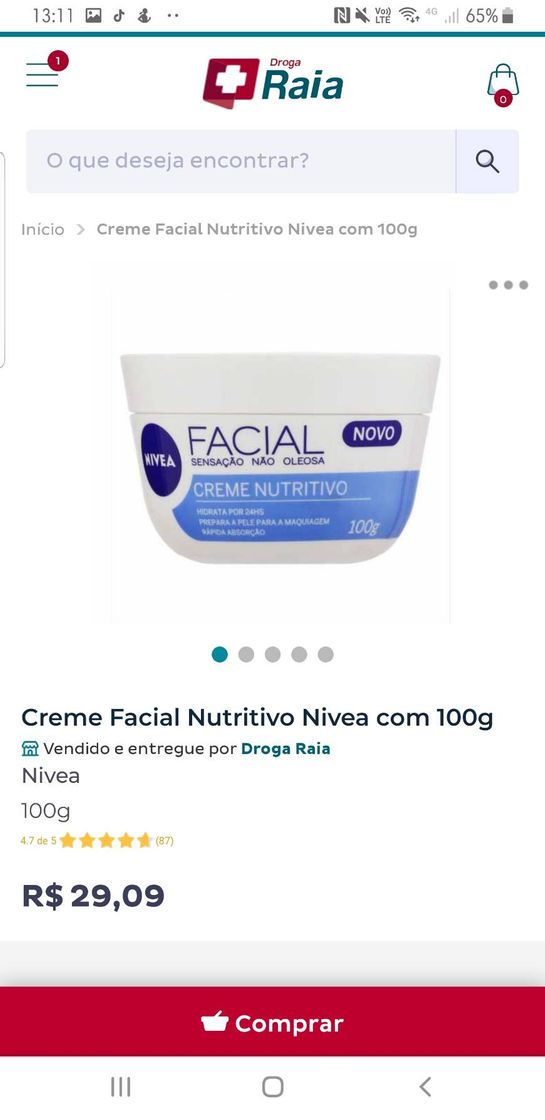 Moda Creme Facial Nivea Nutritivo 