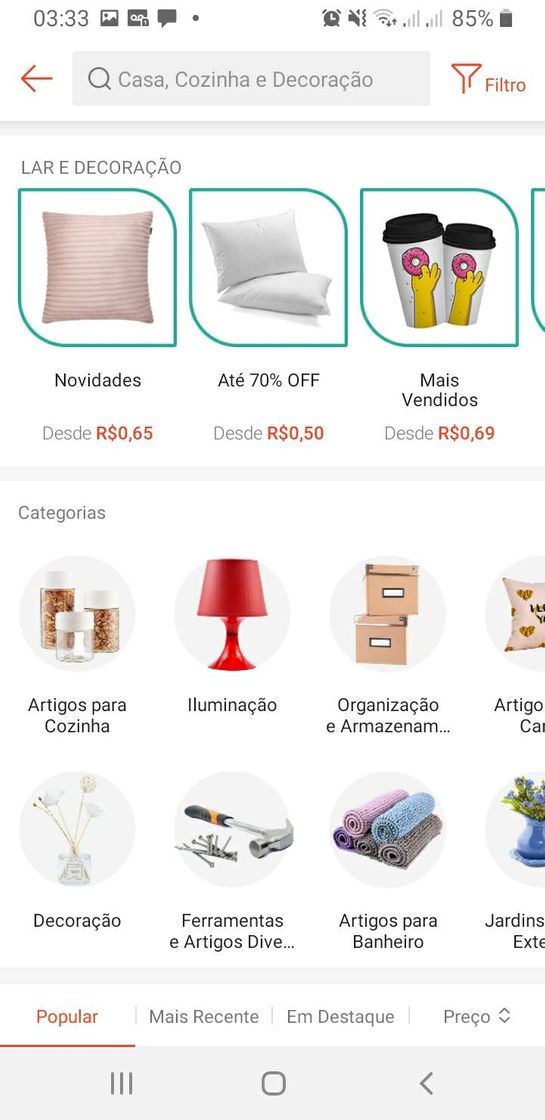 Moda Produtos de Casa na Shopee 