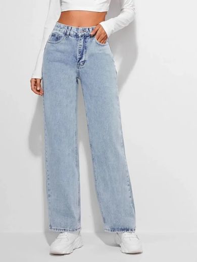 High Waist Straight Jeans