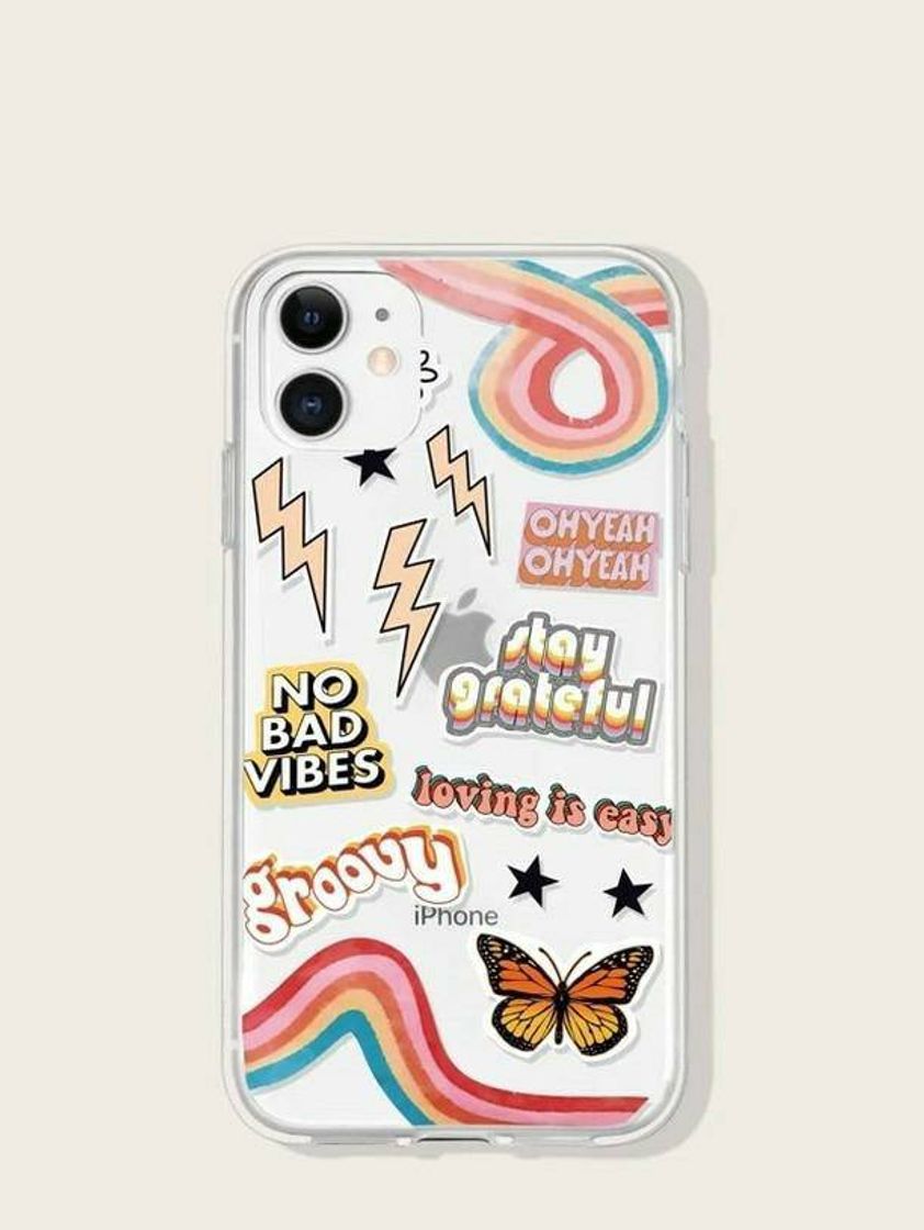 Fashion Case butterflies and letters SHEIN