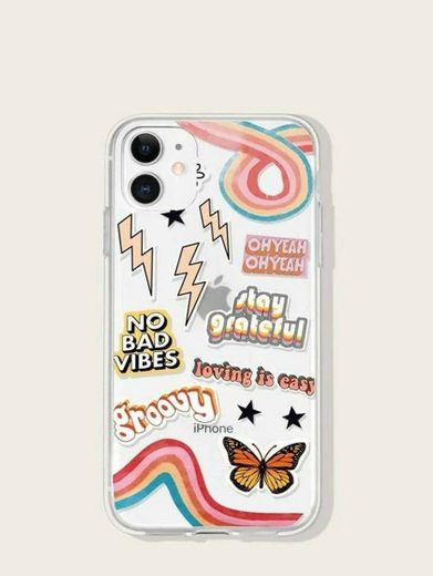 Case butterflies and letters SHEIN