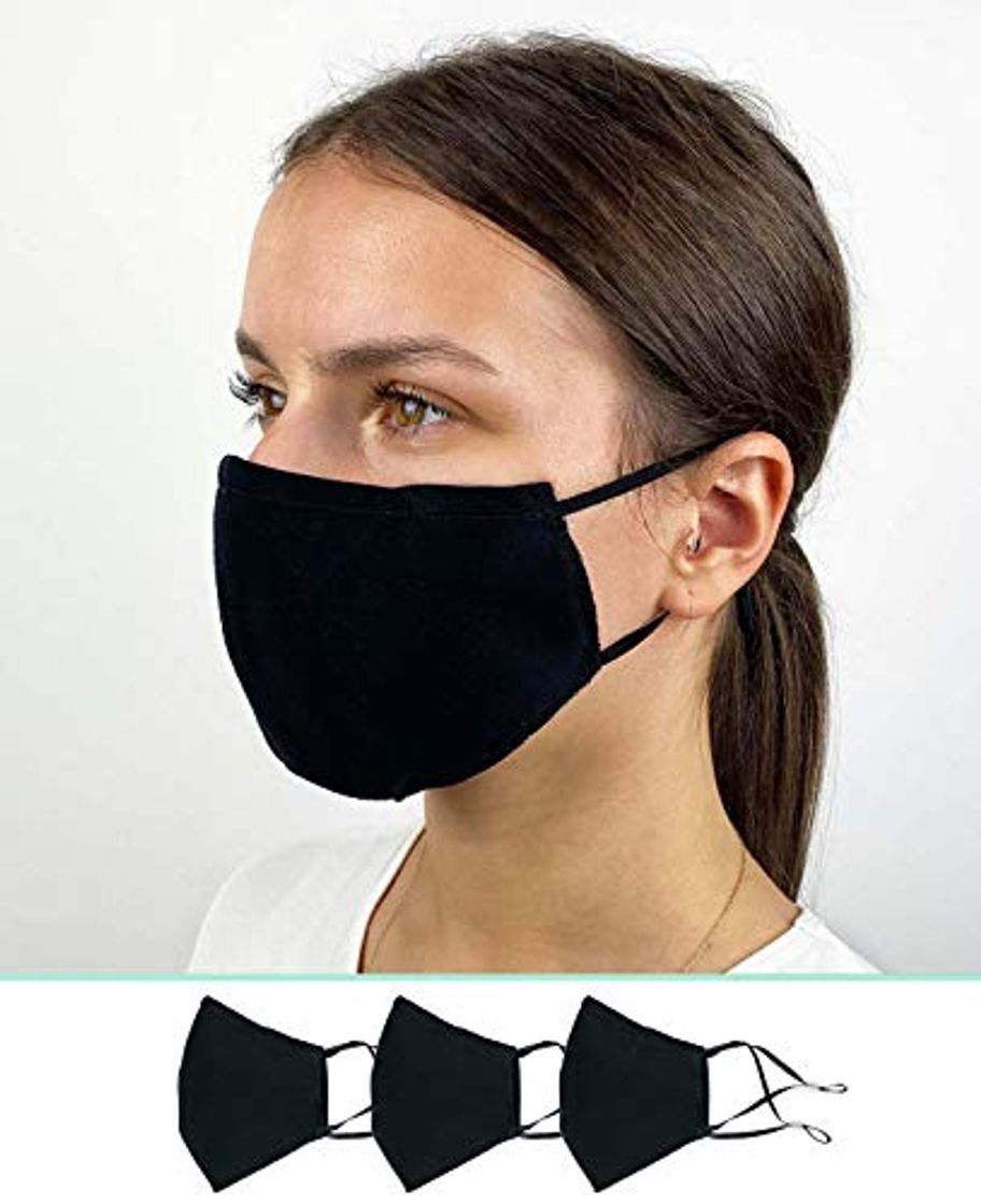 Fashion Pack de 3 Mascarillas Reutilizables y Lavables de Tela Algodon Homologadas -