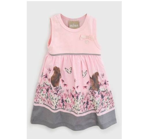 Vestido Milon Infantil Esquilo Rosa - Compre Agora | Tricae Brasil