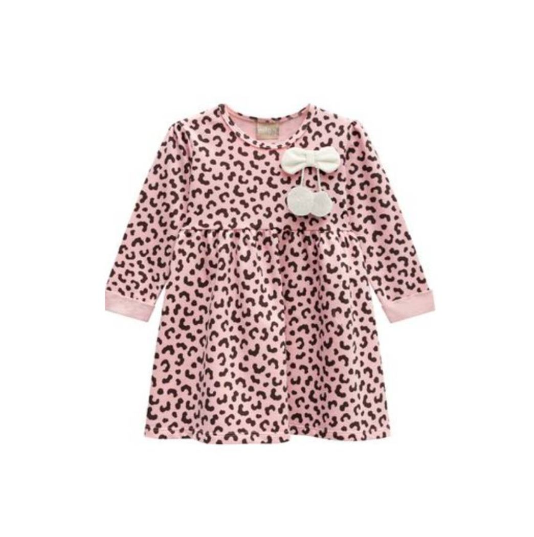 Social Vestido Milon Infantil Onça Rosa - Compre Agora | Tricae Brasil