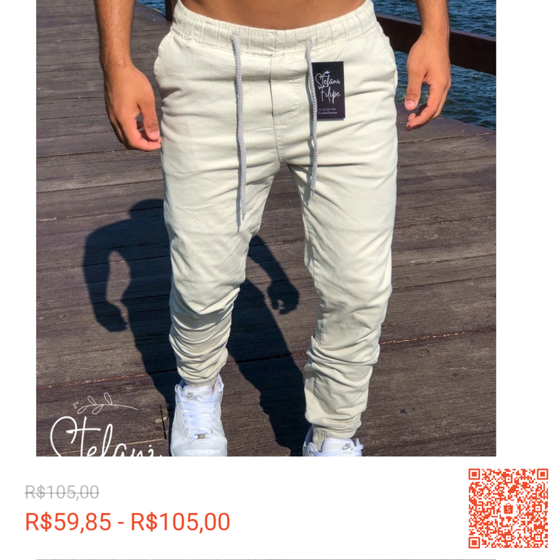 Fashion Jogger Slim Sarja Masculina