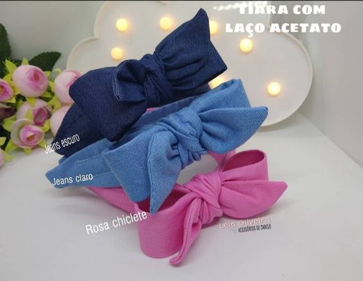 Tiara com laço acetato 