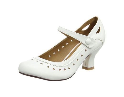 Ajvani - Zapatos de vestir para mujer blanco white matt 36