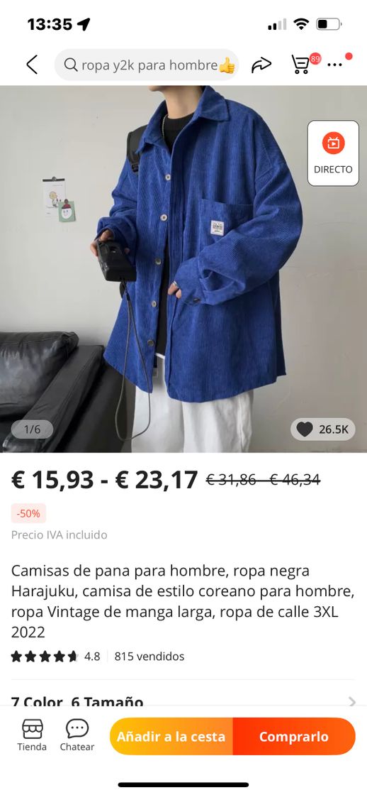 Social Chaqueta de pana azul