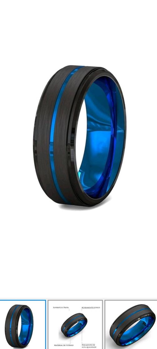 Fashion Anel Masculino Homem Preto Azul Fosco - Jewelery - Magazine Luiza