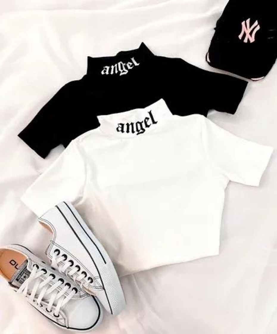 Moda Cropped gola alta angel