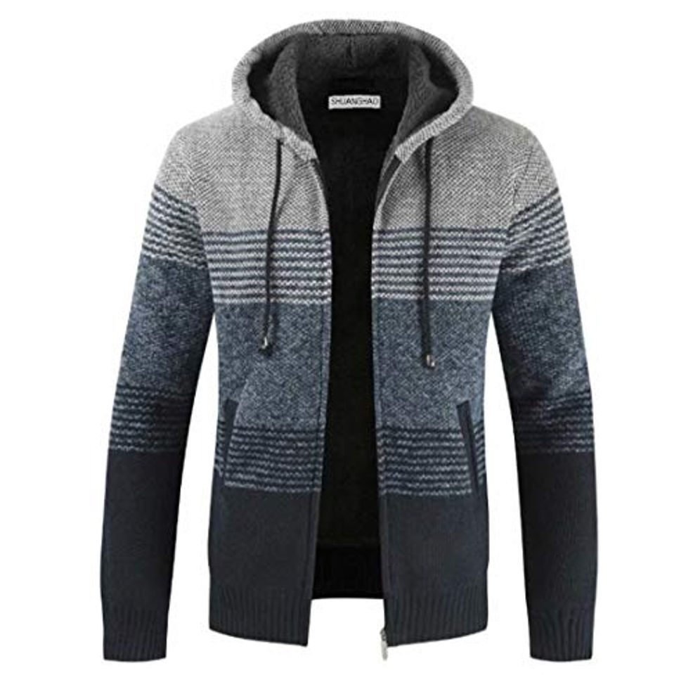 Fashion Shuanghao Cárdigan de Hombre uello Alto Casuales Chaqueta Chaqueta de Punto para