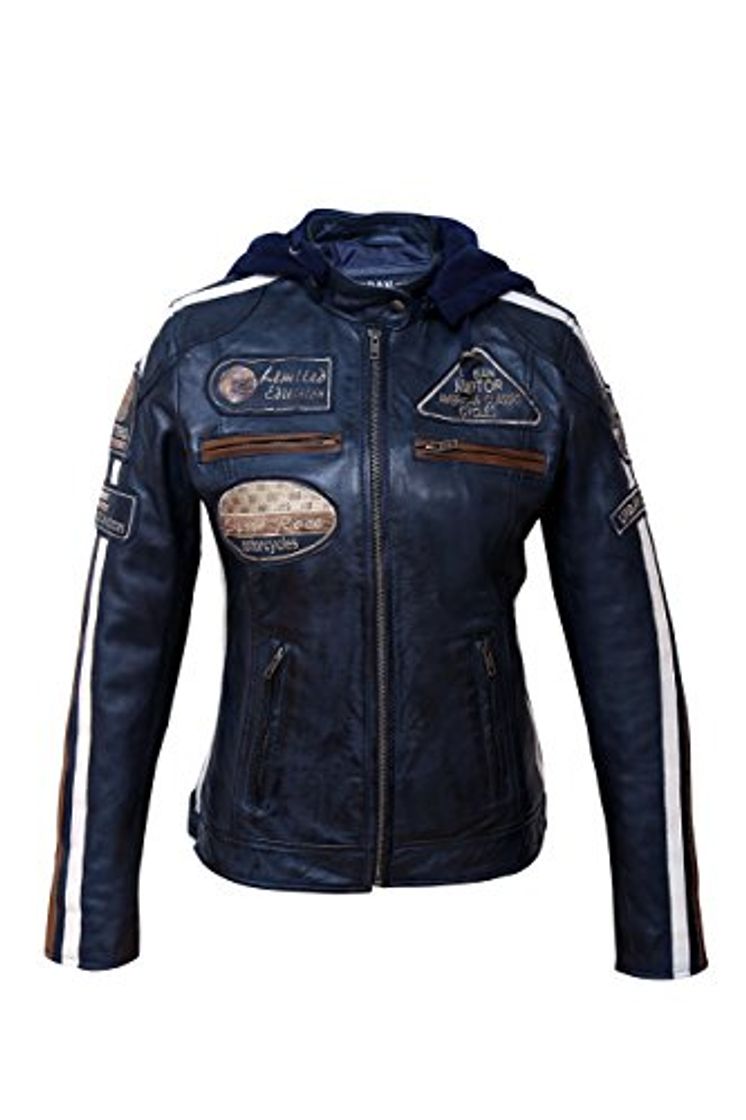 Fashion Chaqueta Moto Mujer de Cuero Urban Leather '58 LADIES', Cazadora Moto de