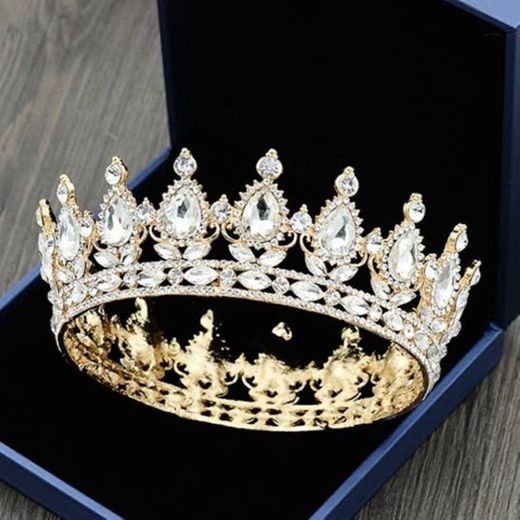Frcolor Corona de Reina, Corona de Cristal Rhinestone de Venda de Vendimia,