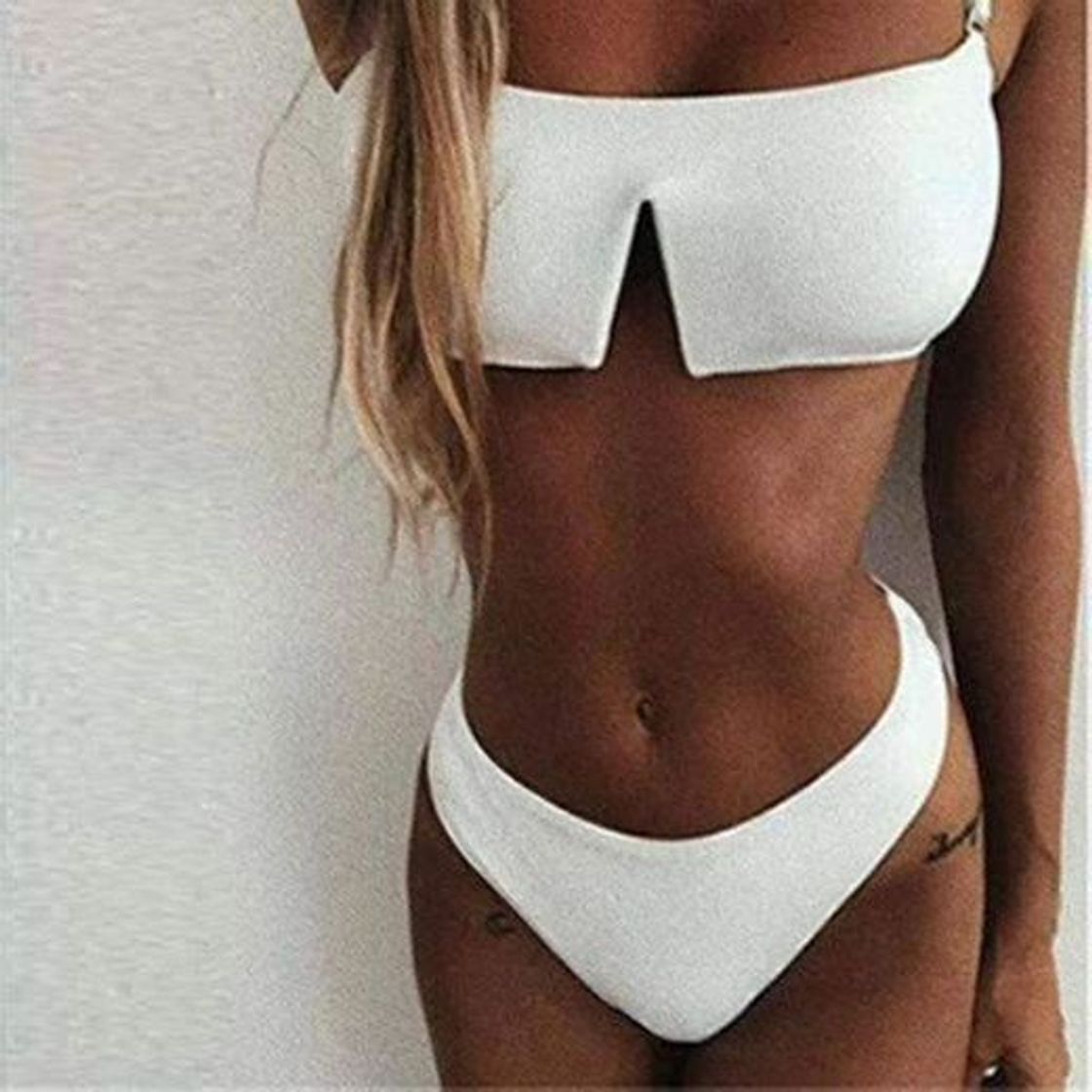 Fashion Bikini Conjunto De Bikini Sexy Sólido Conjunto De Tiras Cruzadas Traseras Top De Tubo Bikini 2020 Traje De Baño De Moda para Mujer Traje De Baño De 2 Piezas Traje De Baño Biqu