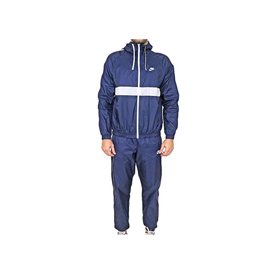 Moda NIKE M Nsw Ce Trk Suit Hd Wvn Tracksuit, Hombre, Midnight Navy/White/Midnight