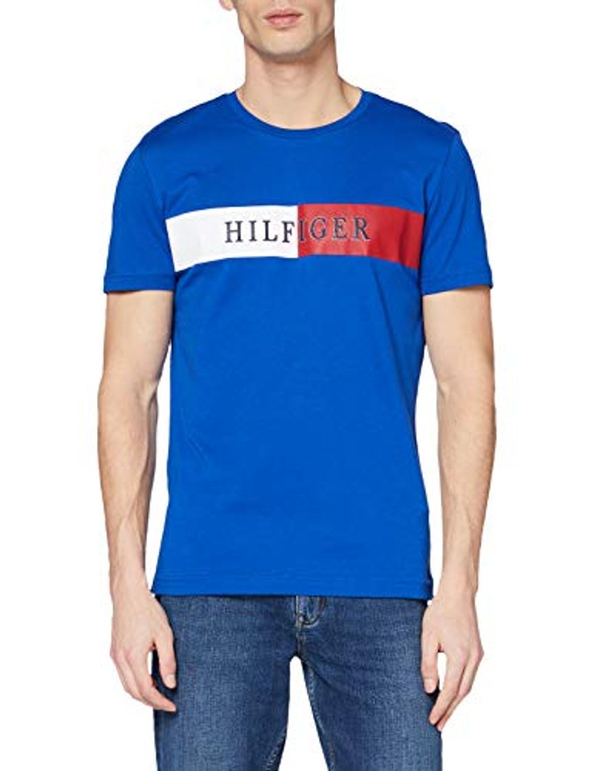 Fashion Tommy Hilfiger Block Stripe Hilfiger tee Camiseta Deporte, Azul