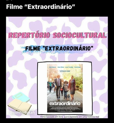 Filme “ O extraordinário “