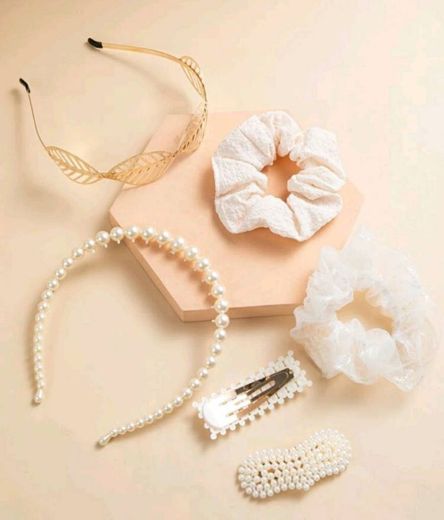 6pçs Acessórios De Cabelo Faux Pearl Decor