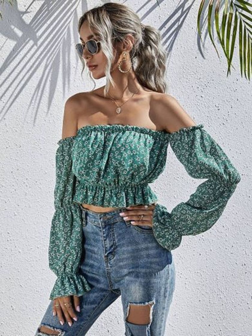 Fashion Blusa de volantes fruncido. 