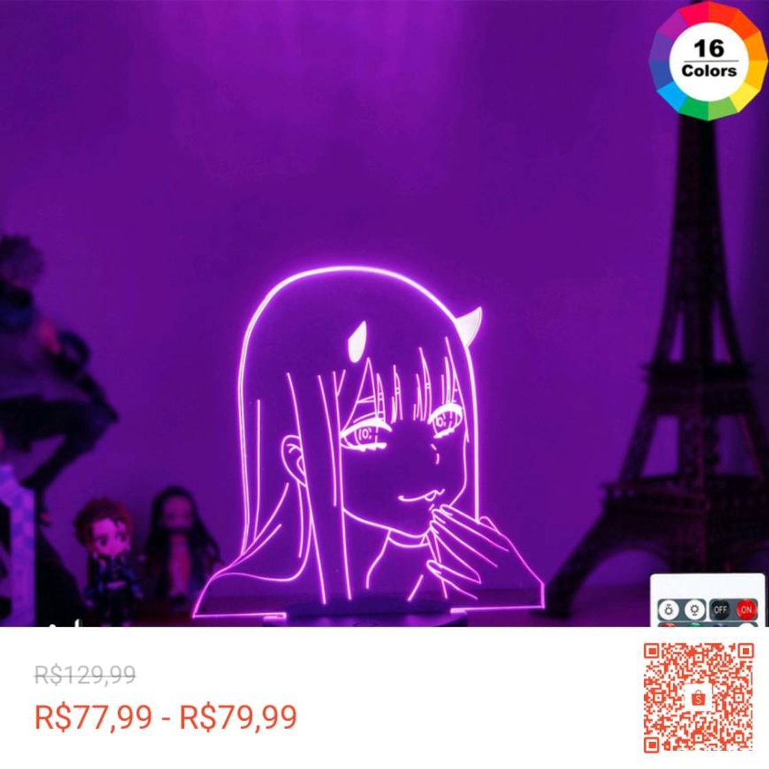 Product Zero Two figure 3D lamp