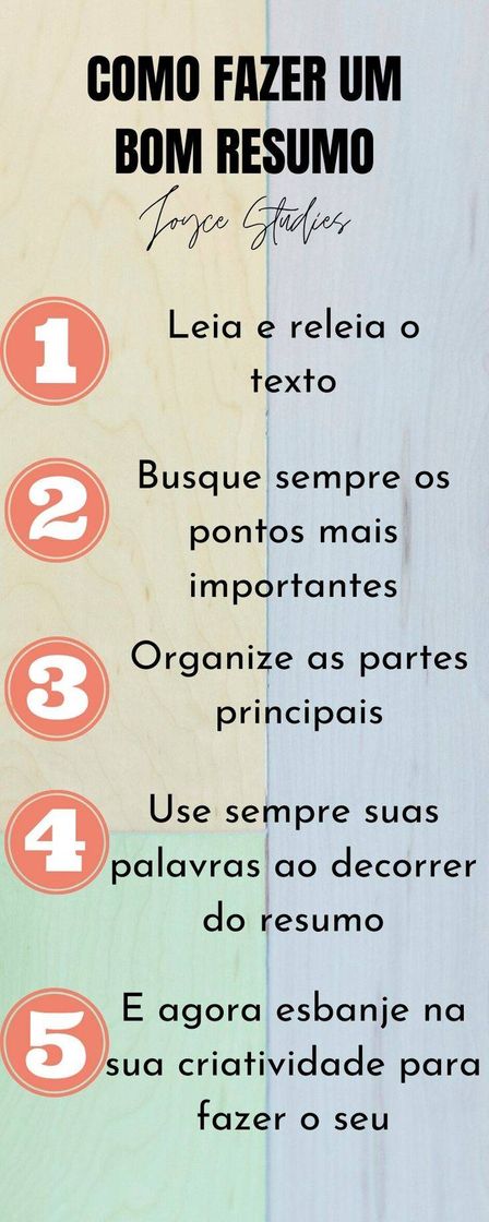 Moda dicas para fazer resumo 