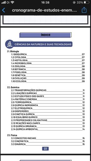 Cronograma de estudos para o enem - medicina. 