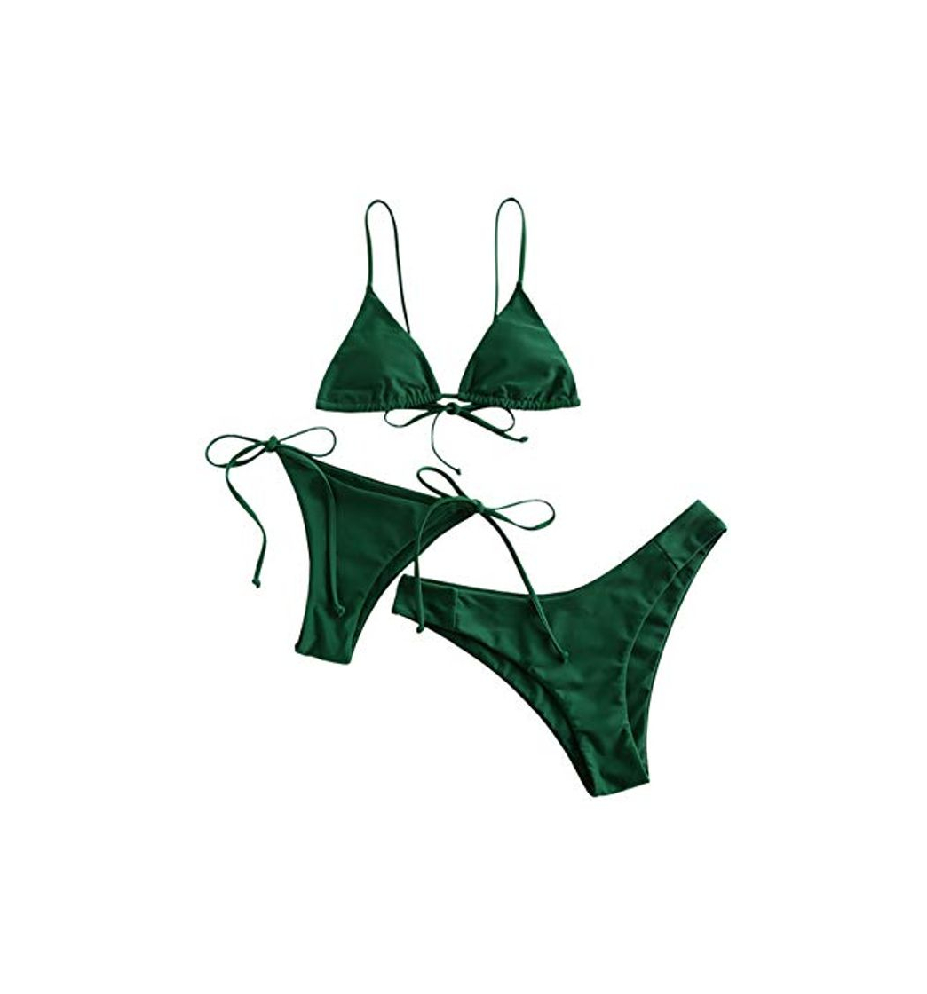 Fashion ZAFUL - Bikini acolchado con tirantes de espagueti para mujer