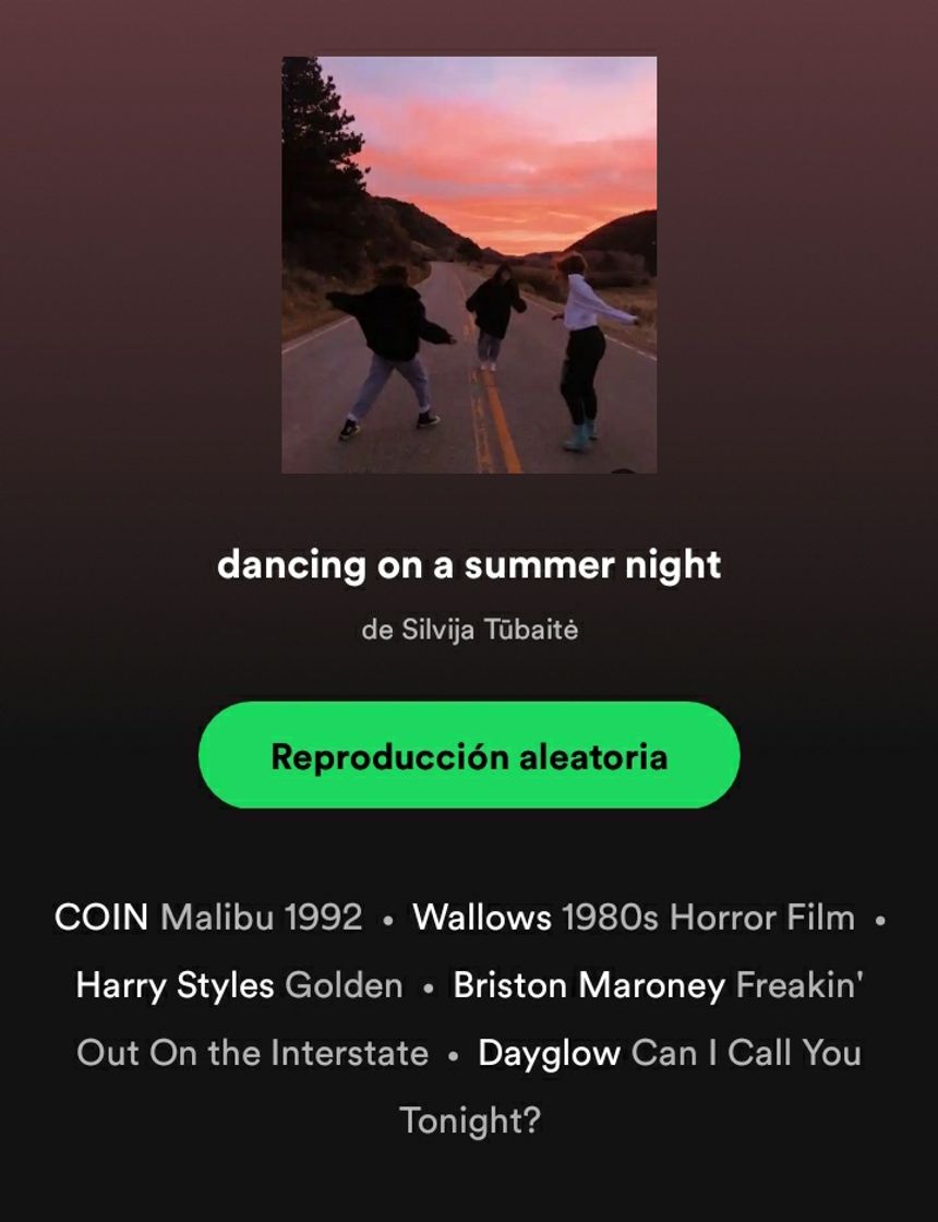 Canción Dancing on a summer night 