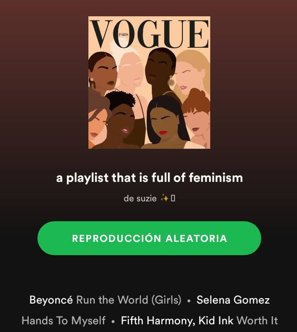 Music A playlist that is full of femenism 