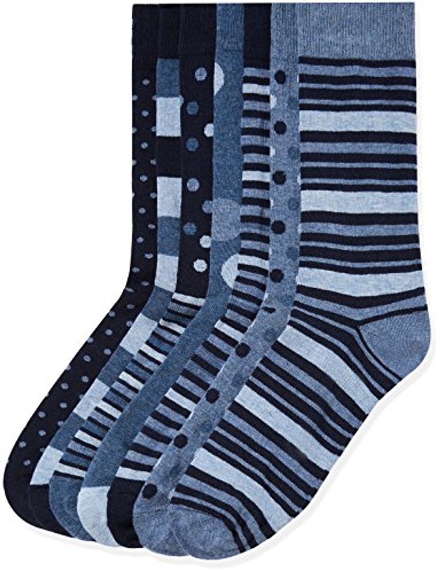 Place Marca Amazon - find. Calcetines de Estampados Variados para Hombre, Pack de