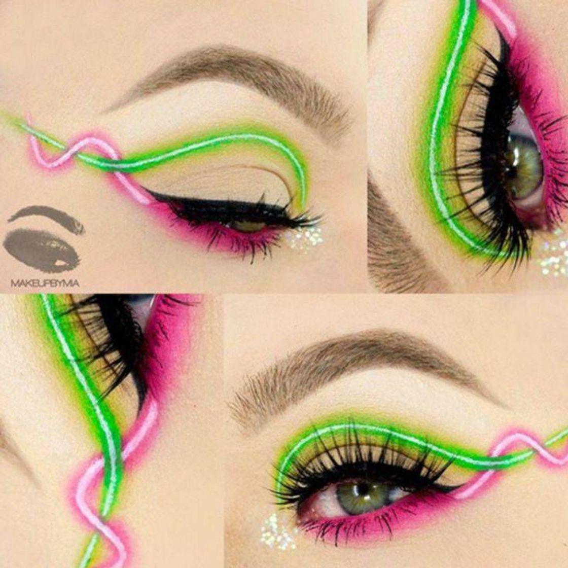 Fashion Neon effect makeup