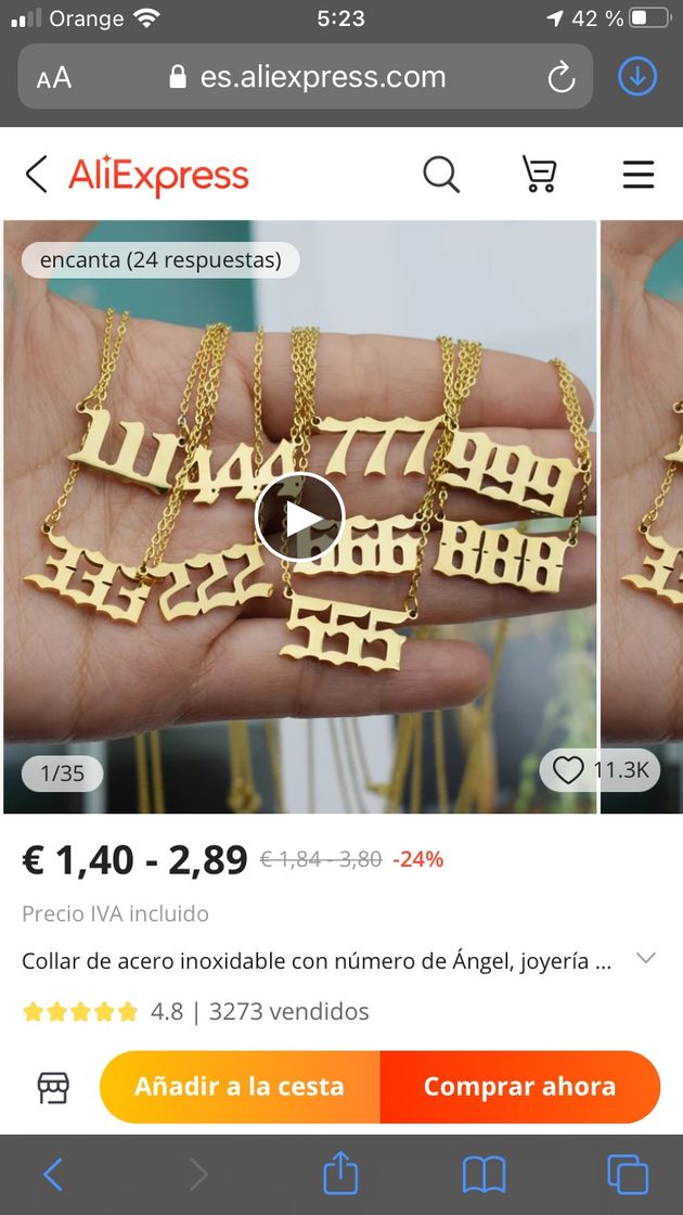 Social Collar de acero inoxidable con número de ángel 