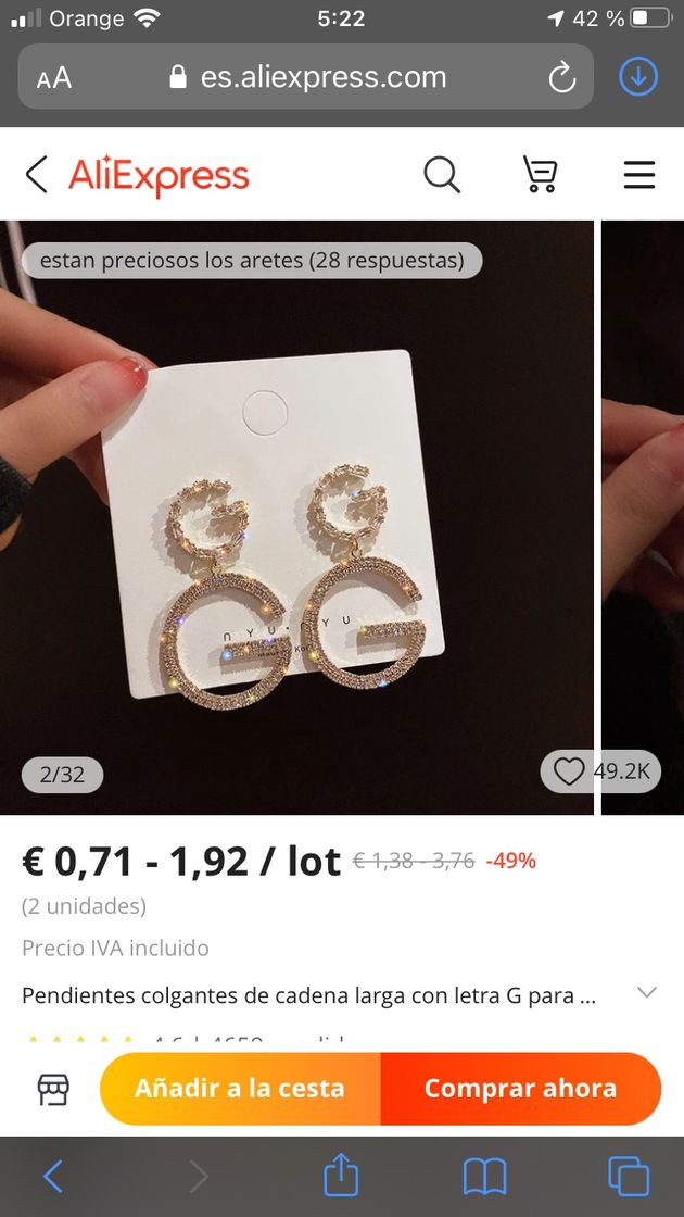 Social Pendientes colgantes de cadena larga letra G