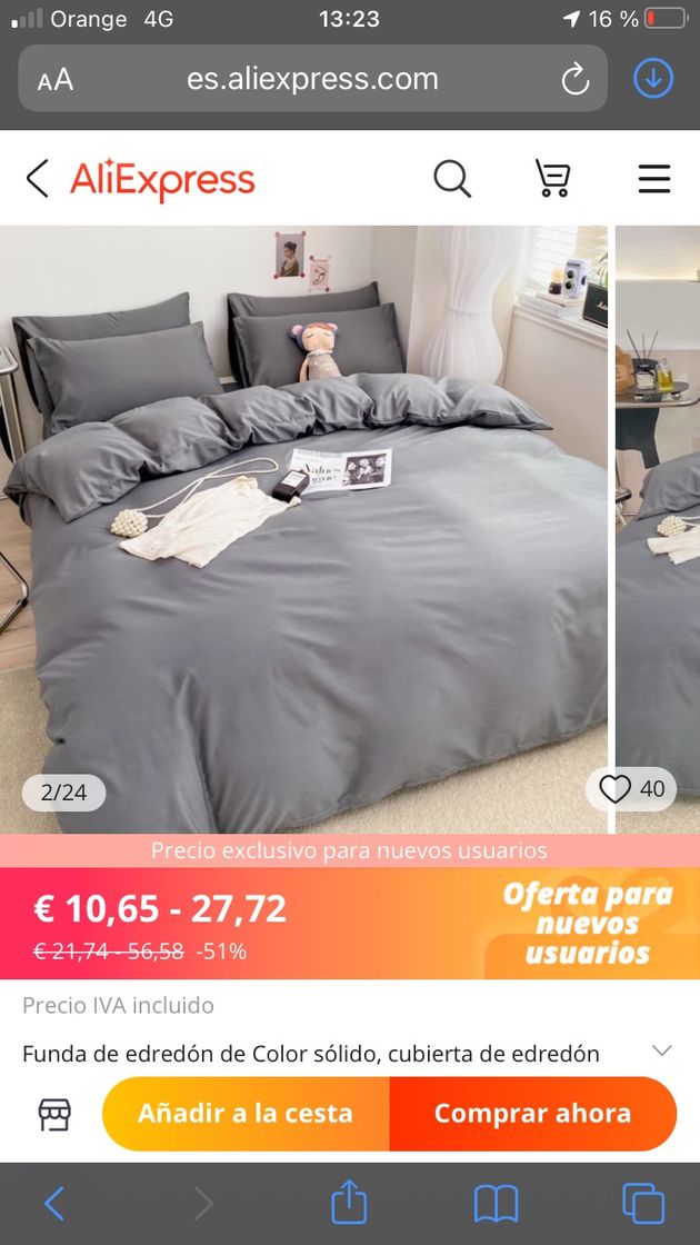 Social Funda de edredón de colores sólidos 