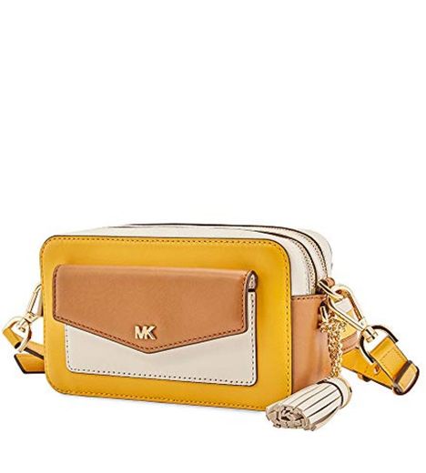 Michael Kors Small Tri-Color Leather Camera Bag- Jasmine Yellow/Multi