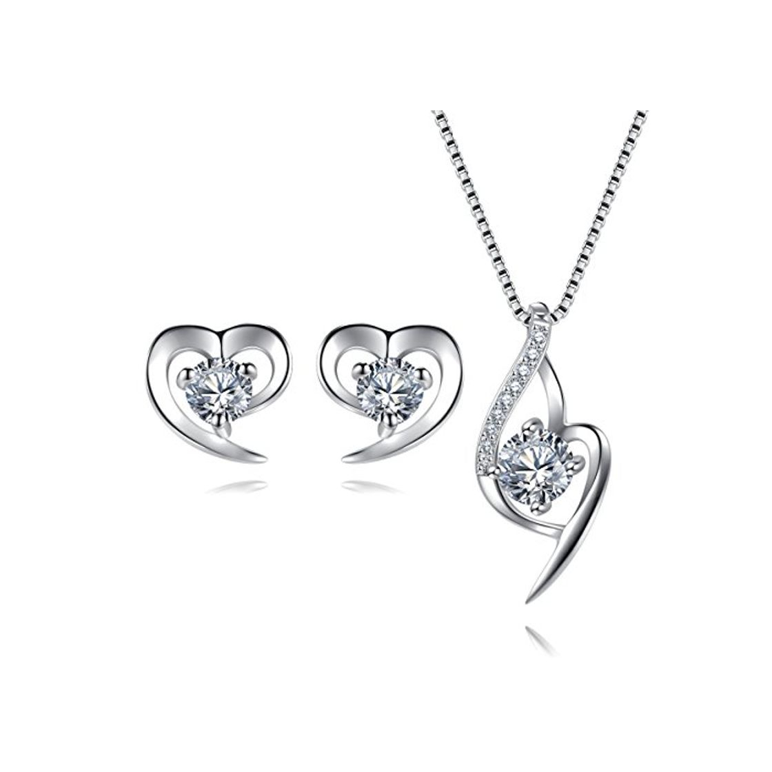 Product EVERU Conjunto de Joyas Corazón de Plata 925 para Mujeres