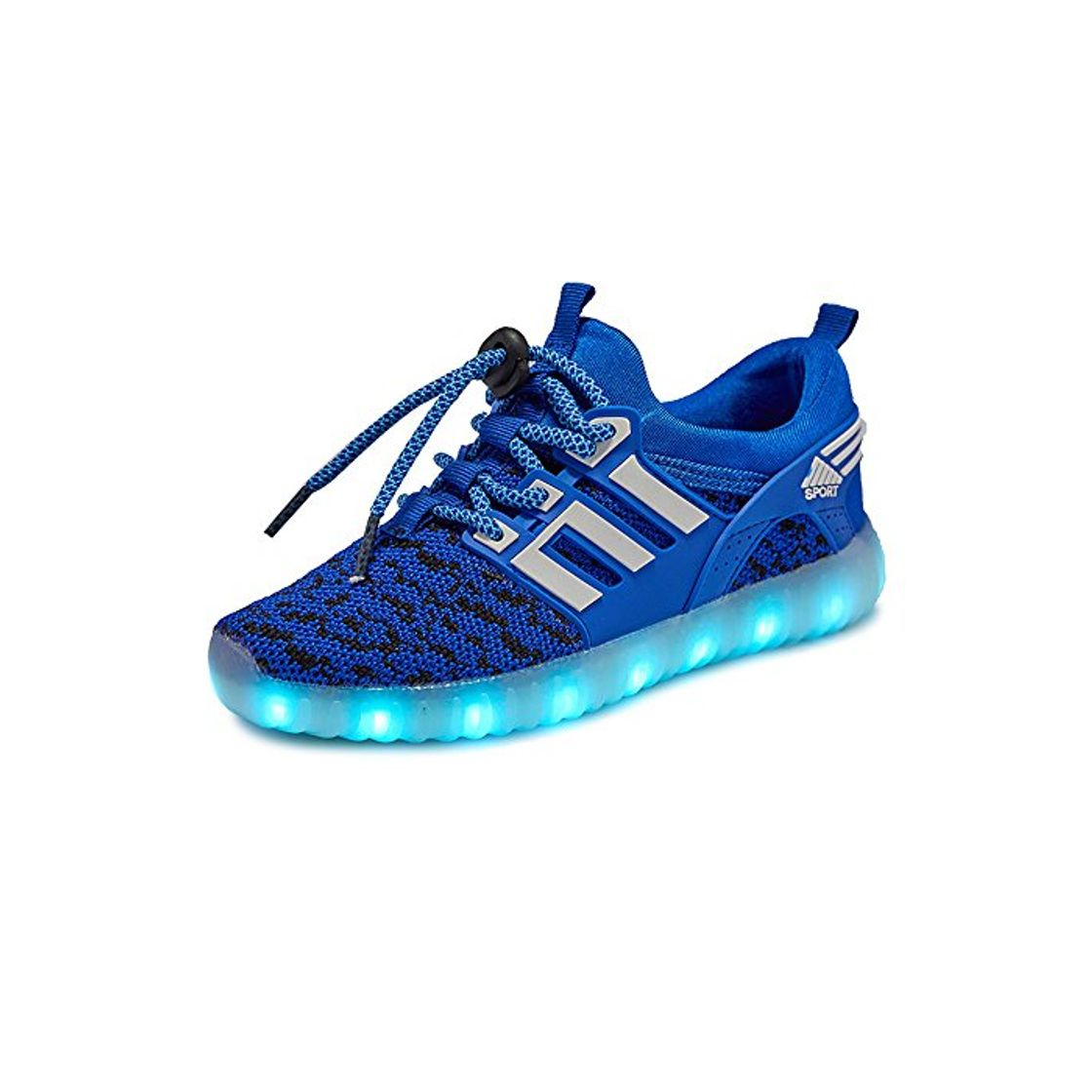 Moda LED Zapatillas de 7 Colores de Luces con USB de Carga Transpirables