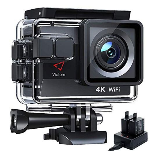 Victure Cámara Deportiva Wifi 4k Ultra HD 20MP Action Camera Acuatica de