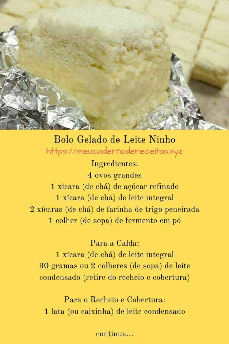 Bolo Gelado ninho 