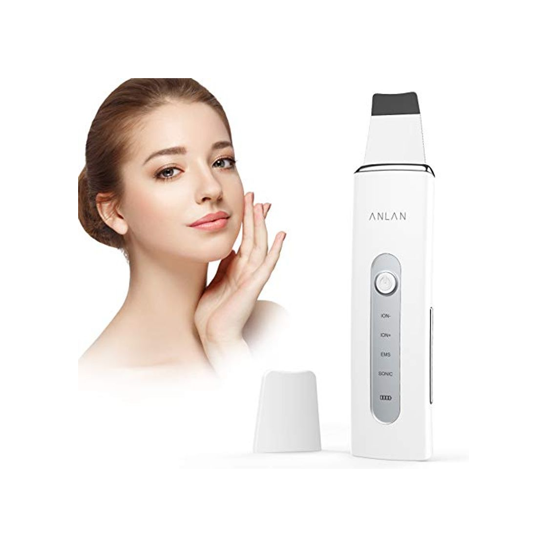 Social ANLAN Peeling Ultrasónico Facial Skin Scrubber con USB Recargable para Limpieza Facial
