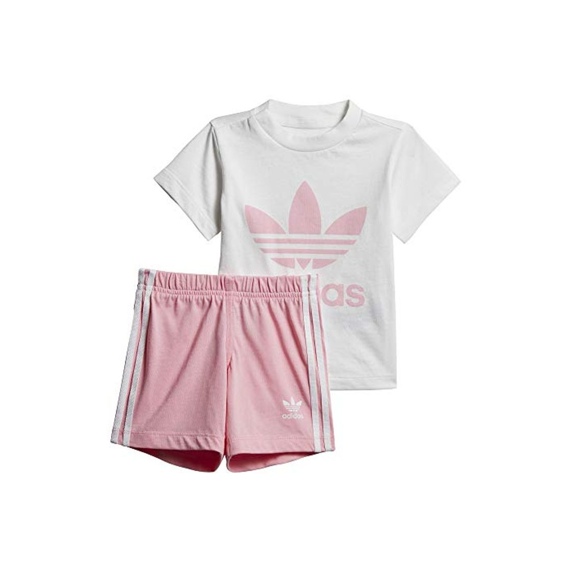 Fashion adidas Short tee Set, Unisex niños, Top:White