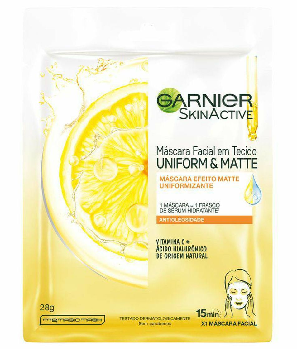 Máscara Facial Em Tecido Vitamina C Garnier Uniform&Matte
