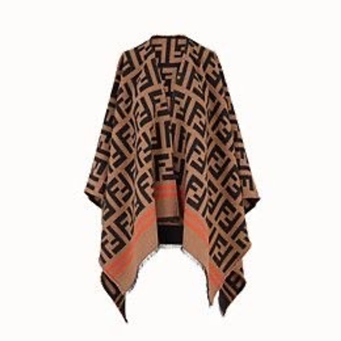 Moda Fendi ff poncho woman, brown one size