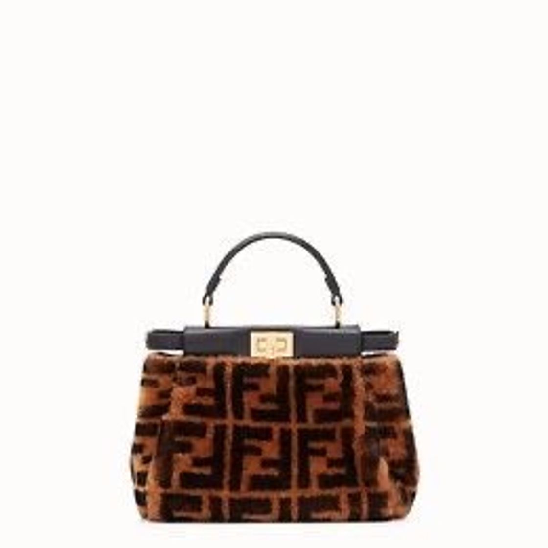 Moda Fendi peekaboo iconic mini woman, brown one size