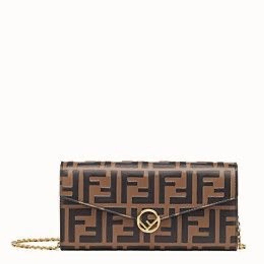 Moda Fendi continental with chain woman, black one size