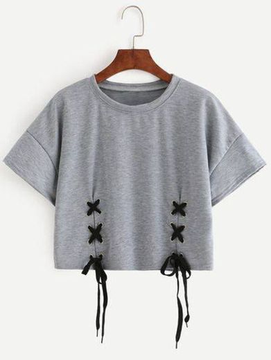 Grey  Dropped Shoulder Seam TSHIRT 