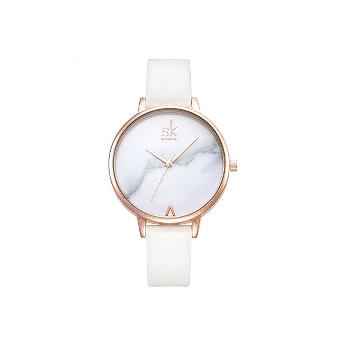 Social SHENGKE Relojes de Mujer Banda de Cuero Relojes de Cuarzo de Lujo Vestido para Mujer Reloj de Pulsera